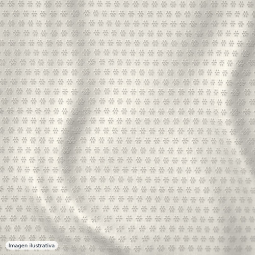 Tul bordado rebrodé blanco roto — 100% poliéster Tul bordado rebrodé blanco roto — 100% poliéster