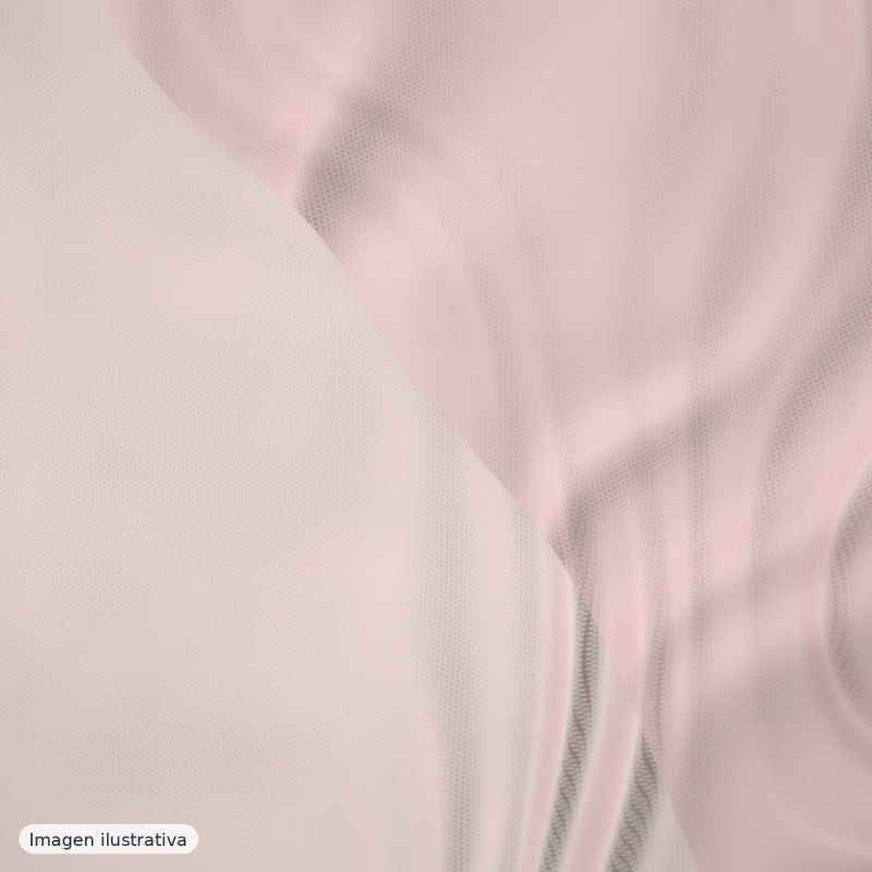 Tul efecto seda rosa empolvado — 100% poliéster