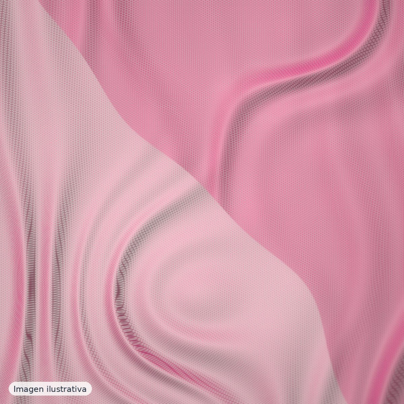 Tul elástico fucsia efecto gotas de agua — 92% poliamida