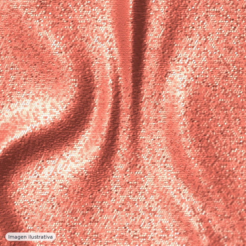 Tul estelar con lentejuelas coral — 100% poliéster