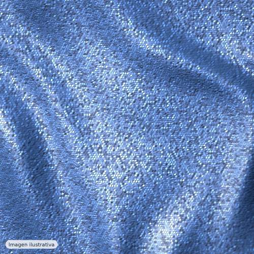 Tul fantasía azul con lentejuelas multicolor — 100% poliéster