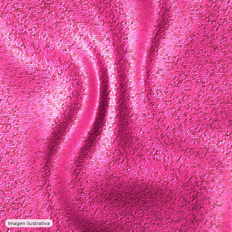 Tul fantasía con lentejuelas irisadas Aurora fucsia — 100% poliéster