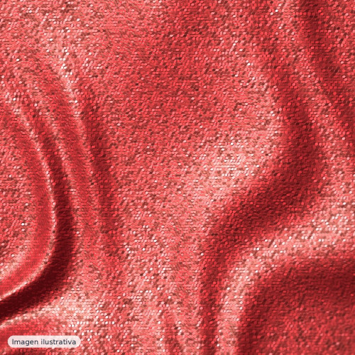 Tul fantasía rojo con lentejuelas multicolor — 100% poliéster