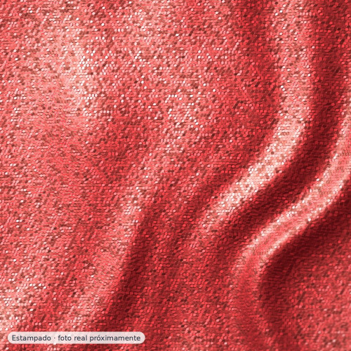 Tul rojo bordado con flores 3d y lentejuelas — 100% poliéster