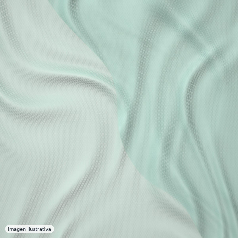 Tul verde agua con pedrería multicolor — 100% poliéster