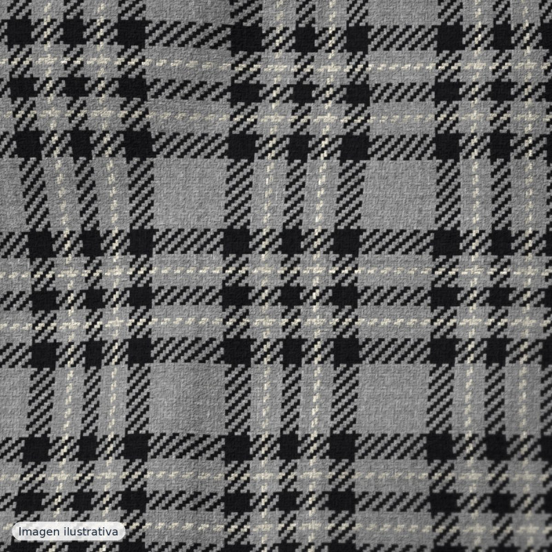 Tweed cuadros multicolor — 40% poliéster