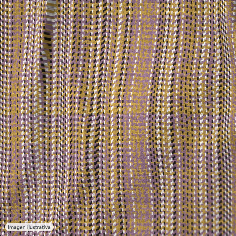 Tweed de lana mosaico malva con lúrex dorado — 65% lana