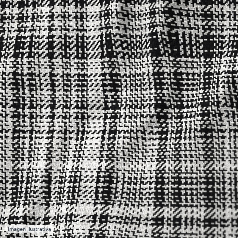 Tweed de lana oxford blanco y negro — 65% lana