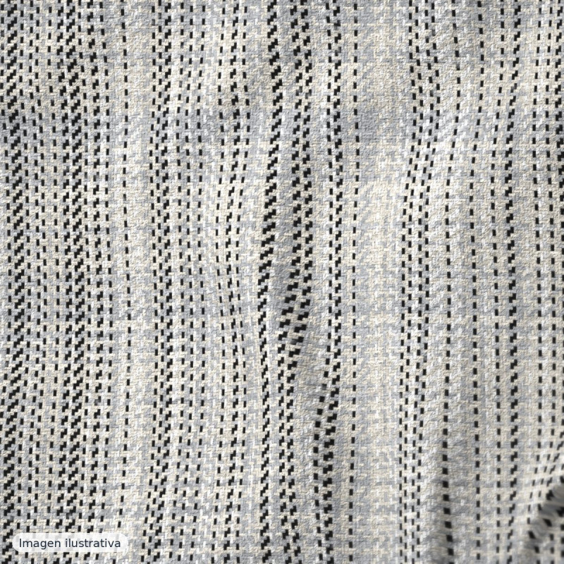 Tweed y tweed blanco natural lúrex plata — 60% viscosa