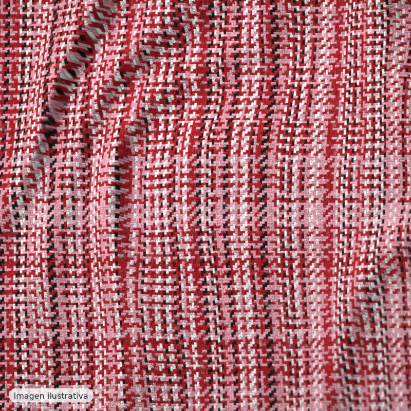 Tweed y tweed rojo y rosado — 80% viscosa