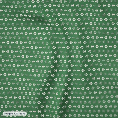 Twill cotón bordado verde — 65% poliéster