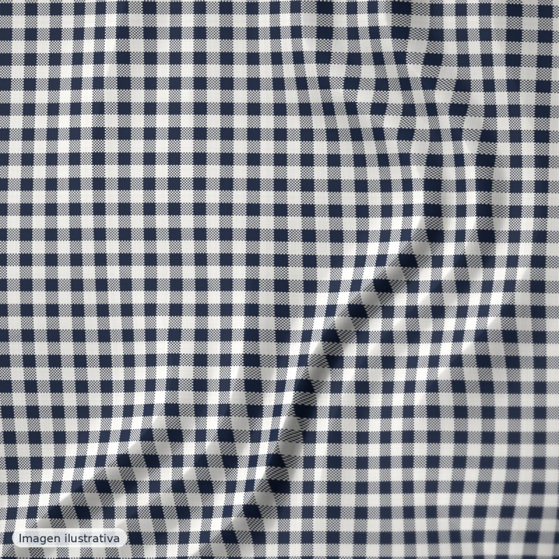 Vichy regional marino y blanco — 70% poliéster