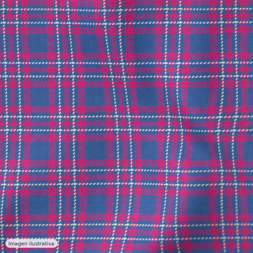Viella estampado cuadros azul y fucsia