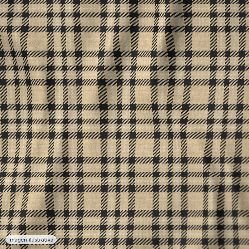 Viella estampado cuadros clásicos beige