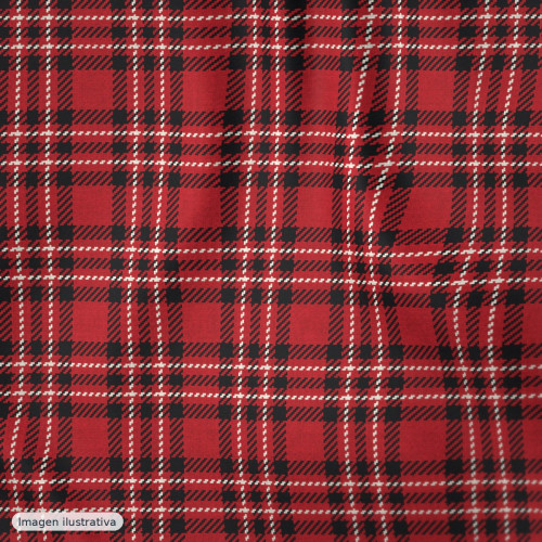 Viella estampado cuadros clásicos rojo y negro — 80% poliéster