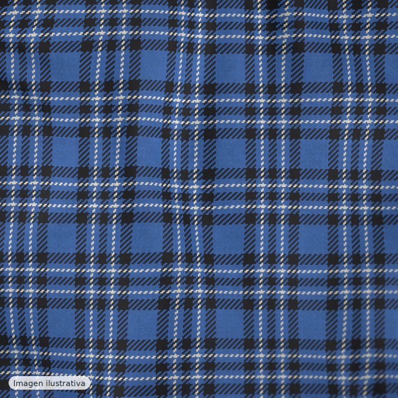 Viella estampado cuadros pequeños azul