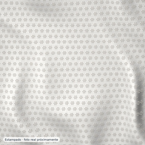Viscosa bordada blanca floral — 90% poliéster