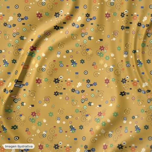 Viscosa estampado floral Klimt — 100% viscosa