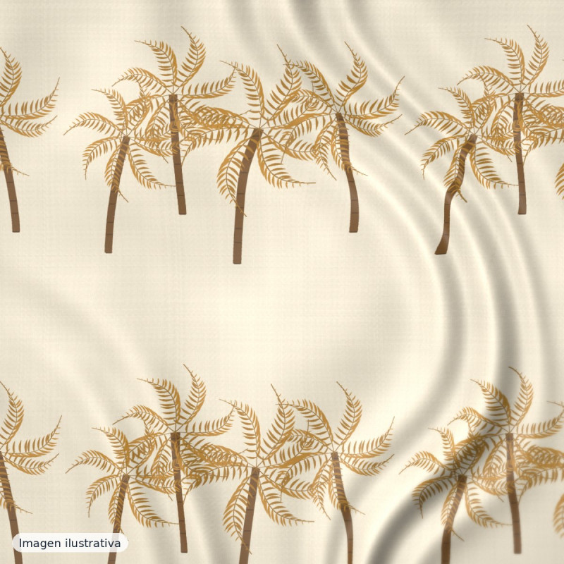 Viscosa estampado palmeras ocre — 100% viscosa