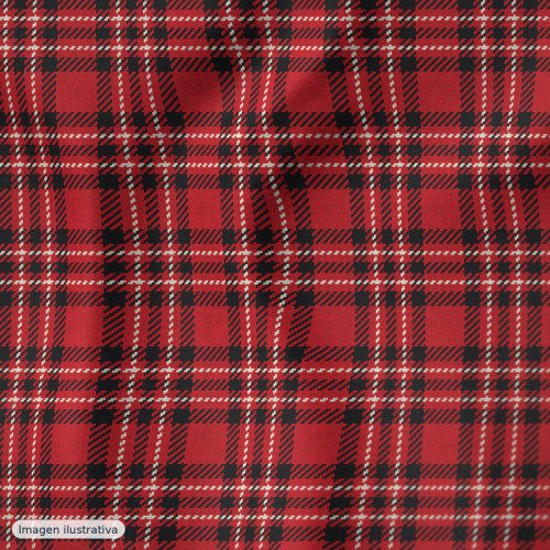 Viyela cuadro escocés rojo — 60% algodón