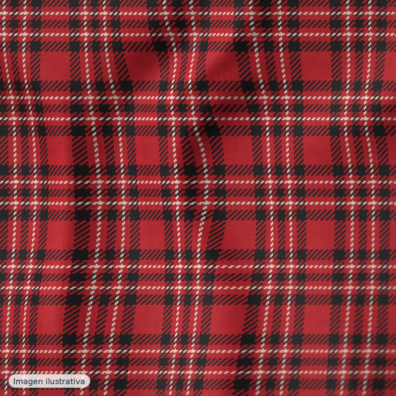Viyela cuadro escocés rojo — 60% algodón
