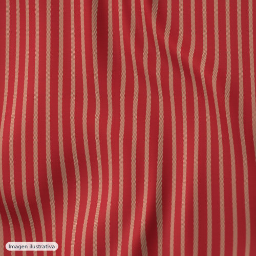 Voile rayas roja beige — 100% algodón